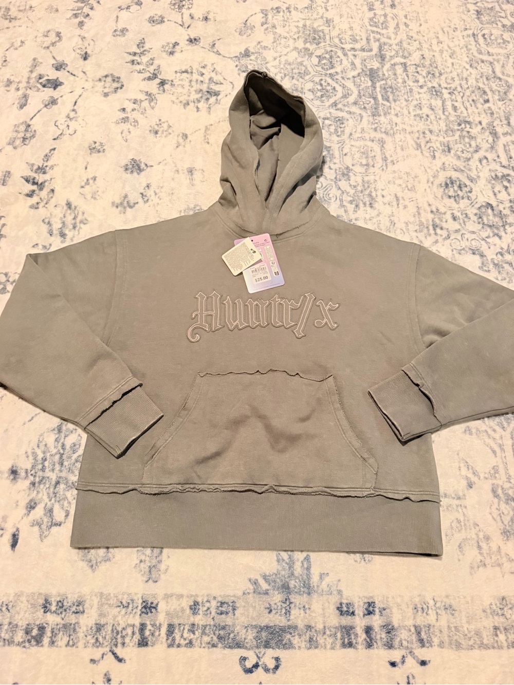Primark Olive Green Kids Hoodie with Embroidered Logo